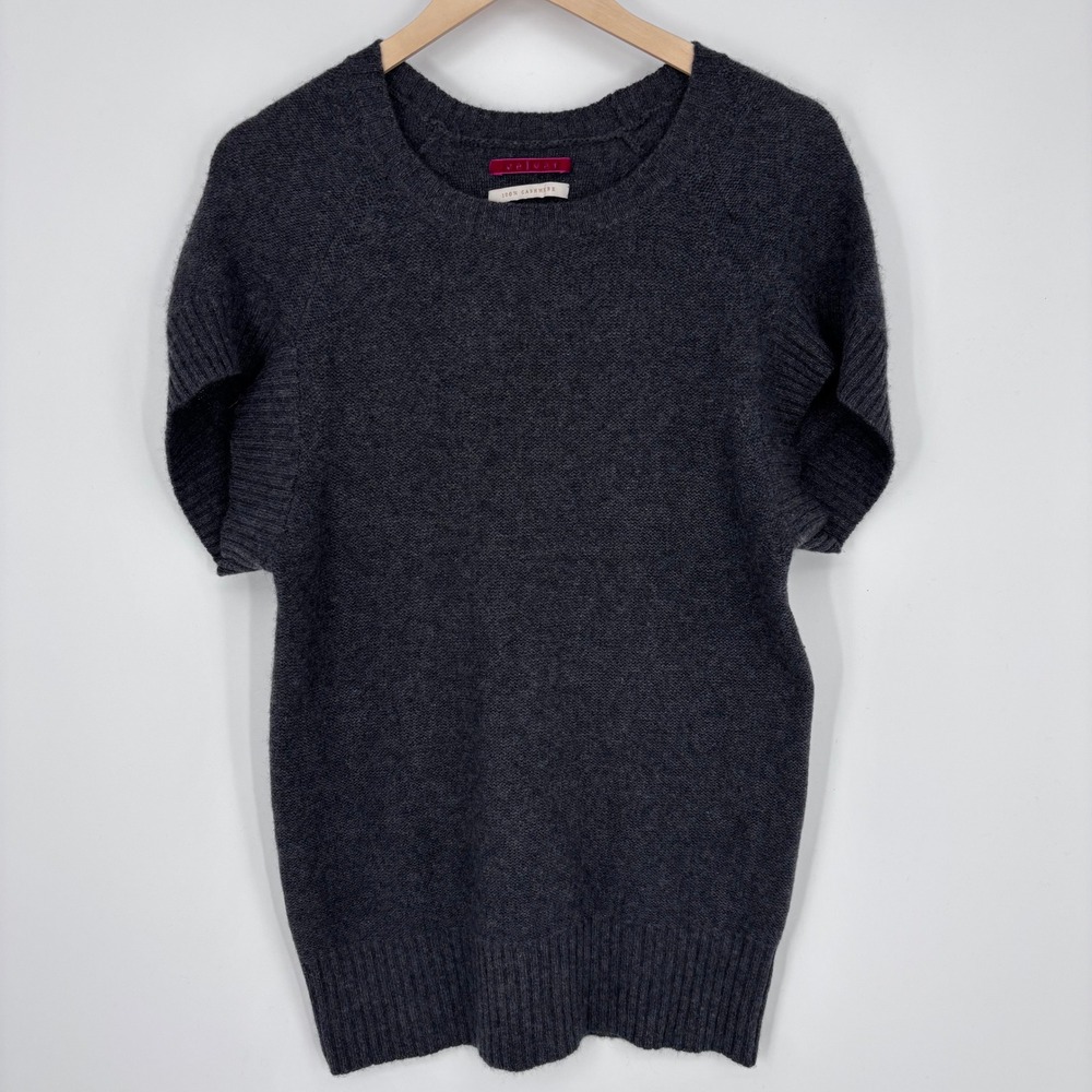 Velvet 100% Cashmere Sweater Womens S Gray Short Sleeve Graham & Spencer